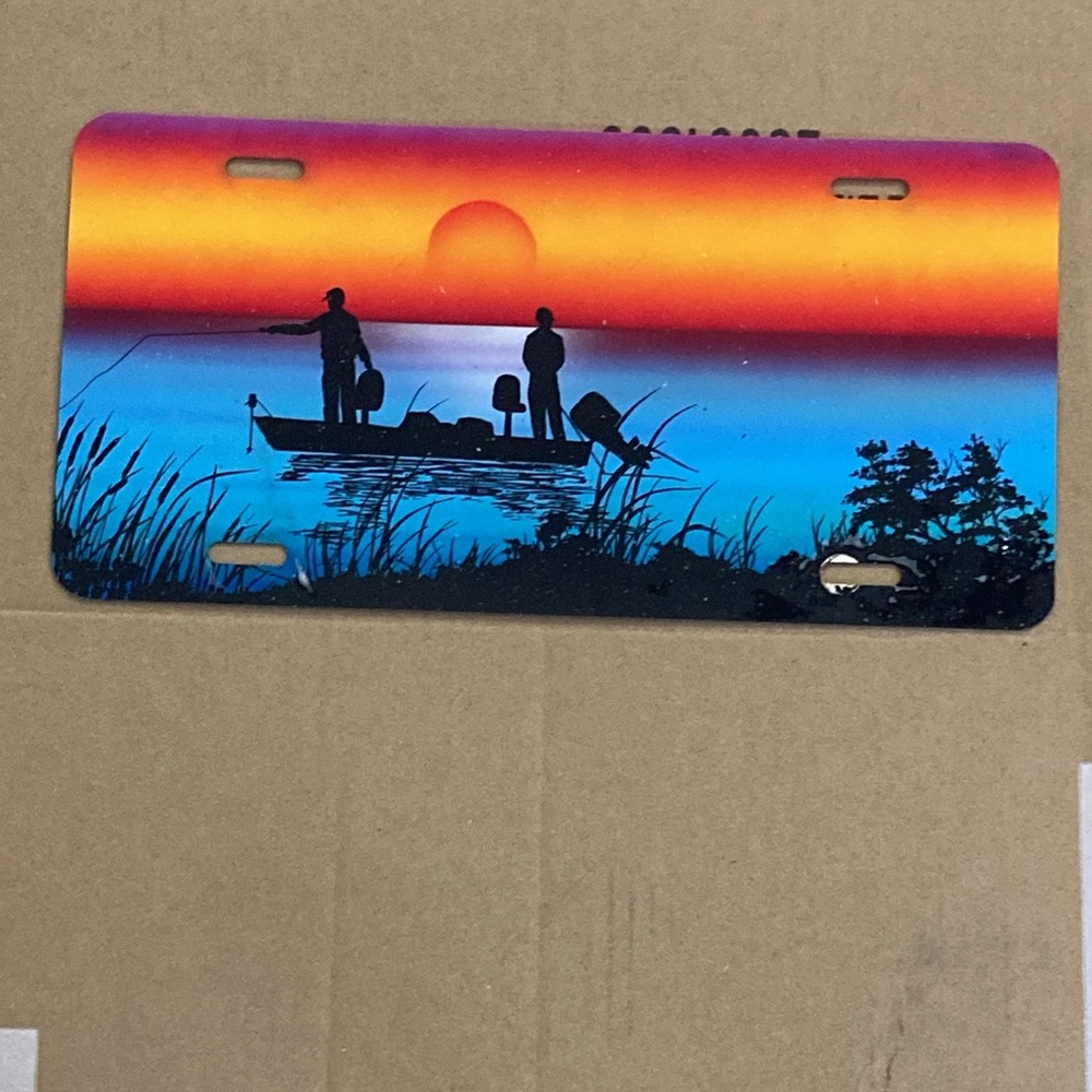 Sunset Silhouette License Plate Cover